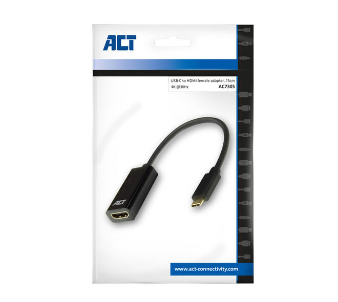 Adapter ACT USB-C naar HDMI 4K 30Hz 0.15 meter
