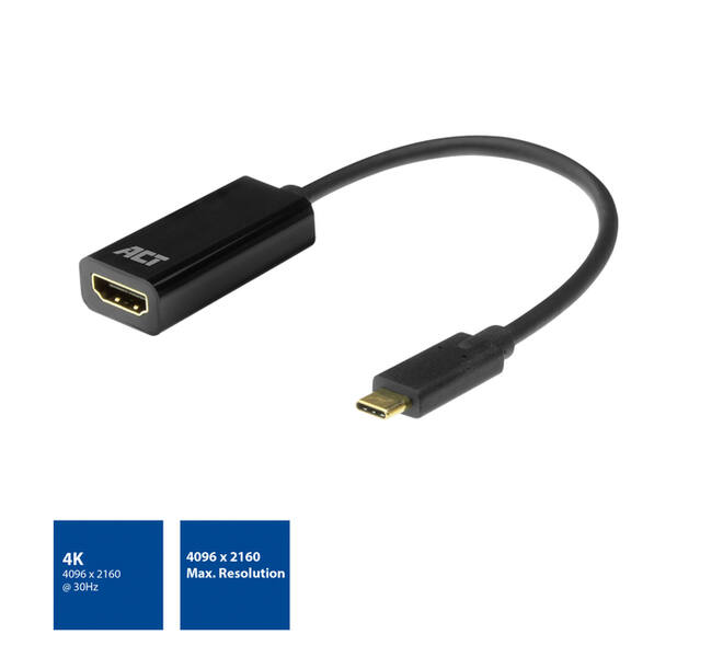 Adapter ACT USB-C naar HDMI 4K 30Hz 0.15 meter
