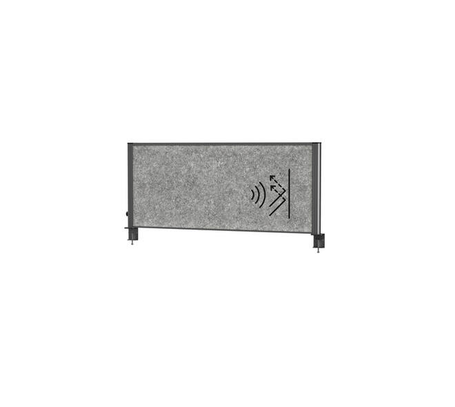 Scheidingswand MAUL akoestiek Uplight 120x50 donkergrijs antrac.frame tafelklem