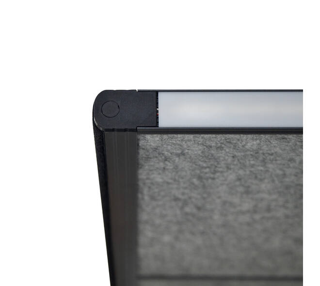 Scheidingswand MAUL akoestiek Uplight 120x50 donkergrijs antrac.frame tafelklem