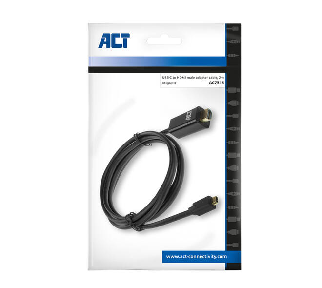 Kabel ACT USB-C naar HDMI 60Hz  2 meter