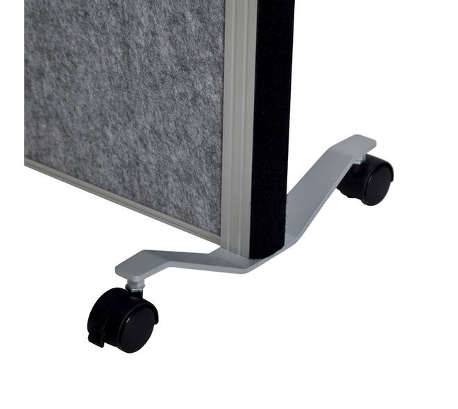 Scheidingswand MAUL akoestiek 100x180 licht- donkergrijs whiteb alum.frame mobiel