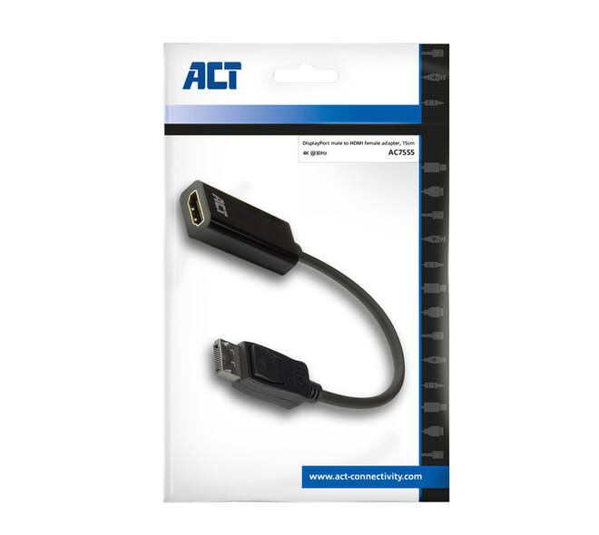 Adapter ACT DisplayPort naar HDMI 4K 0.15 meter