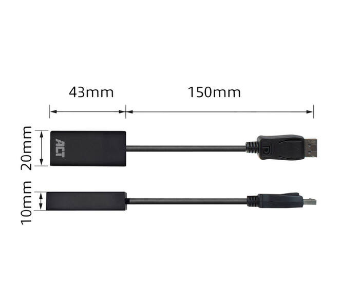 Adapter ACT DisplayPort naar HDMI 4K 0.15 meter