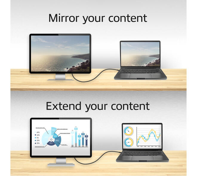 Kabel ACT USB-C naar Displayport 60Hz 2 meter