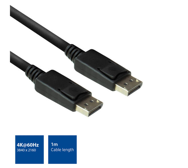 Kabel ACT DisplayPort 1 meter zwart