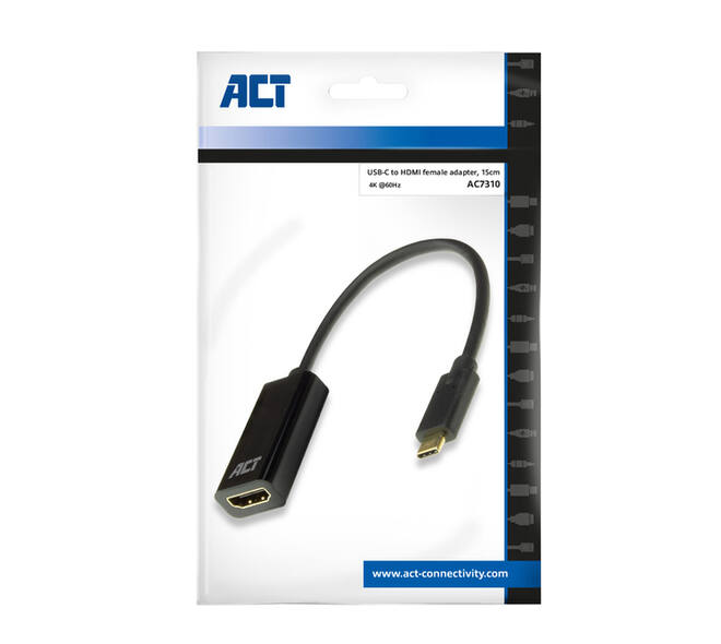 Adapter ACT USB-C naar HDMI 4K 60Hz 0.15 meter