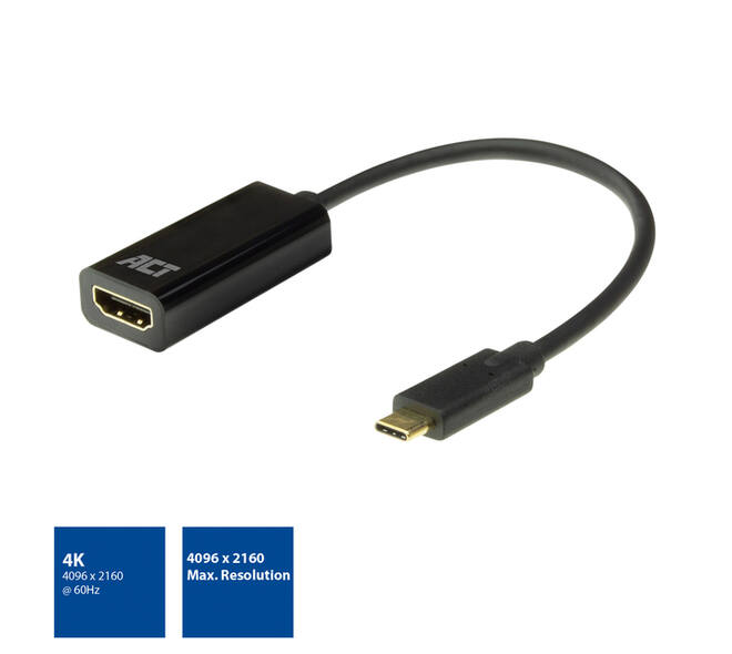 Adapter ACT USB-C naar HDMI 4K 60Hz 0.15 meter