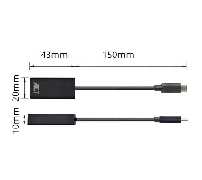 Adapter ACT USB-C naar HDMI 4K 60Hz 0.15 meter