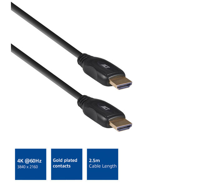 Kabel ACT HDMI High Speed type 1.4 2.5 meter