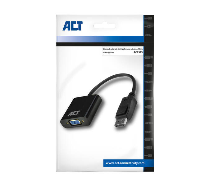 Adapter ACT DisplayPort naar VGA 0.15 meter