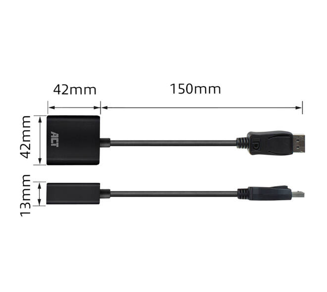 Adapter ACT DisplayPort naar VGA 0.15 meter