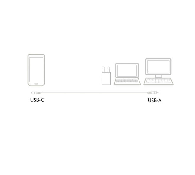 Kabel ACT USB 3.2 naar USB-C laad -en data 1 meter