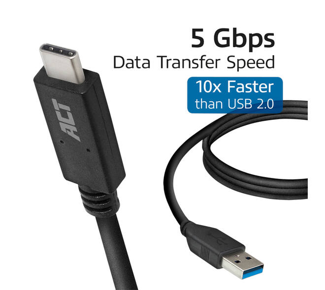 Kabel ACT USB A 3.2 naar USB-C 1 meter