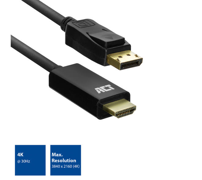 Kabel ACT DisplayPort naar HDMI 1,8 meter