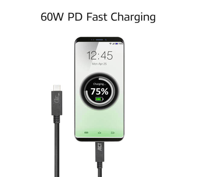 Kabel ACT USB 3.2 USB-C USB-IF gecertificeerd 1 meter