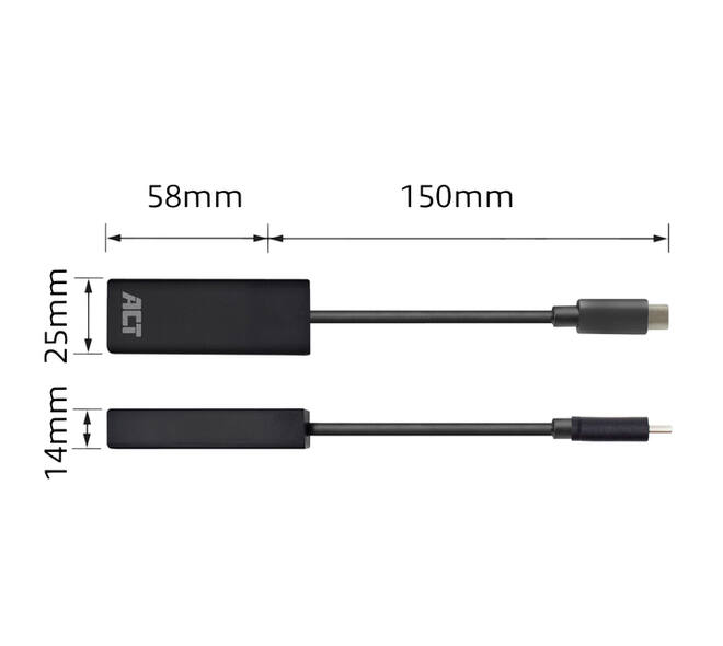 Adapter ACT USB-C naar Gigabit Ethernet 0.15 meter