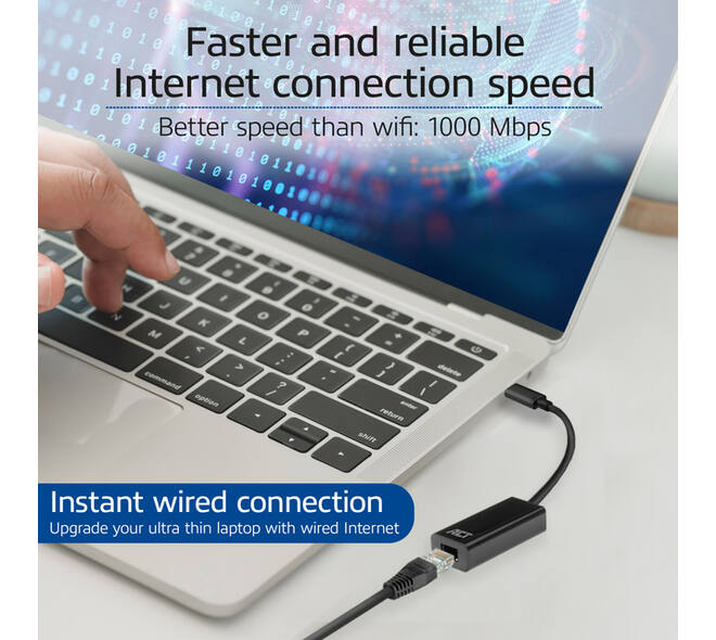 Adapter ACT USB-C naar Gigabit Ethernet 0.15 meter