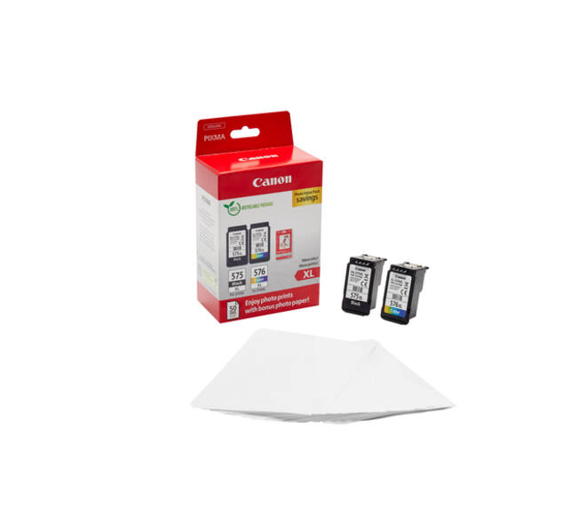 Inktcartridge Canon PG-575XL CL-576XL zw+kl+papier