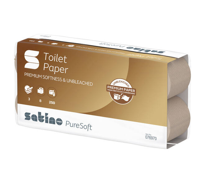 Toiletpapier Satino MT1 PureSoft 3-laags 250 vel naturel 076970
