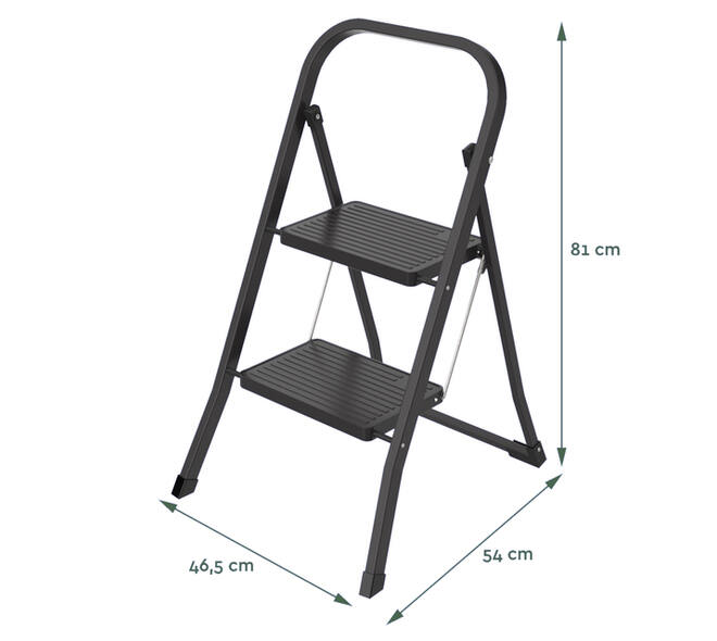 Huishoudtrap BRASQ 2 treden SL200 zwart