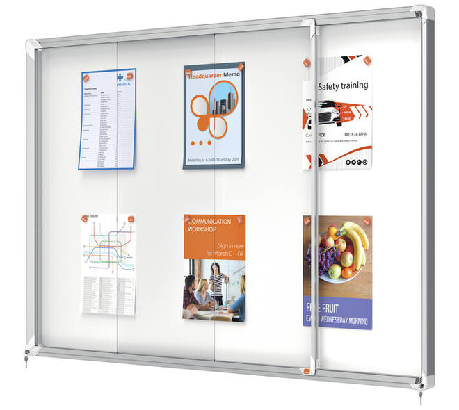 Binnenvitrine Nobo Premium Plus 18xA4 schuifdeur magnetisch