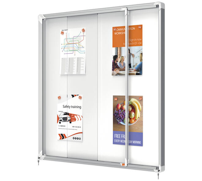 Binnenvitrine Nobo Premium Plus 12xA4 schuifdeur magnetisch