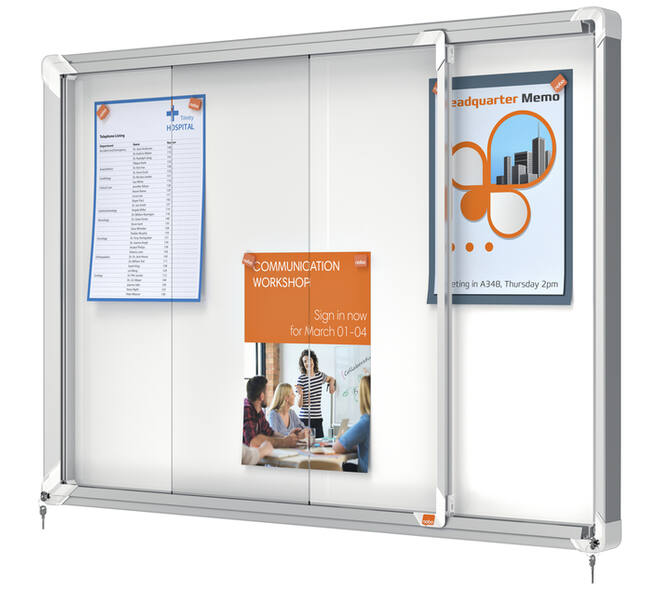 Binnenvitrine Nobo Premium Plus 8xA4 schuifdeur magnetisch