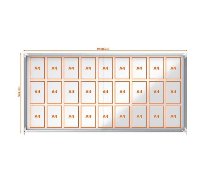 Binnenvitrine Nobo Premium Plus 27xA4 schuifdeur magnetisch
