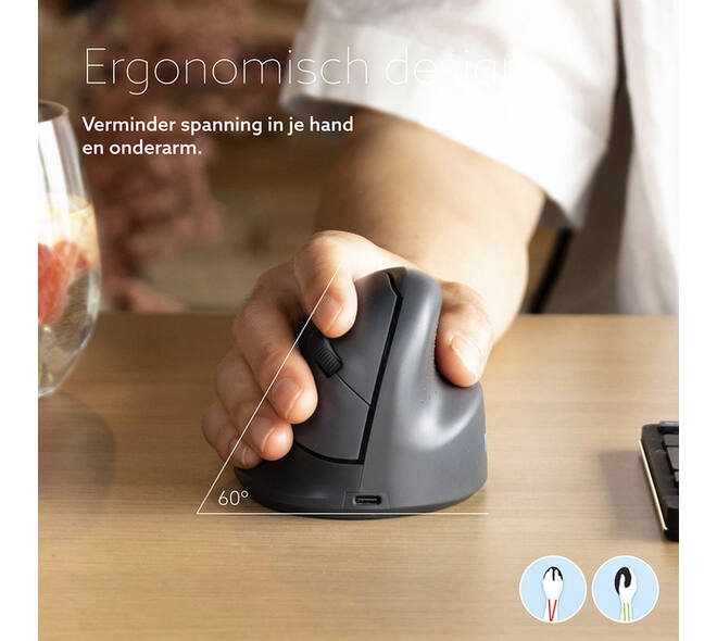 Muis R-Go Ergonomisch HE Basic Wireless Rechts M