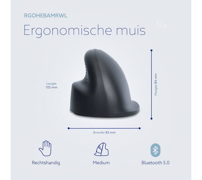 Muis R-Go Ergonomisch HE Basic Wireless Rechts M