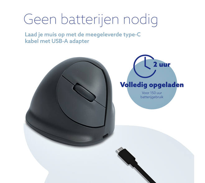 Muis R-Go Ergonomisch HE Basic Wireless Rechts M