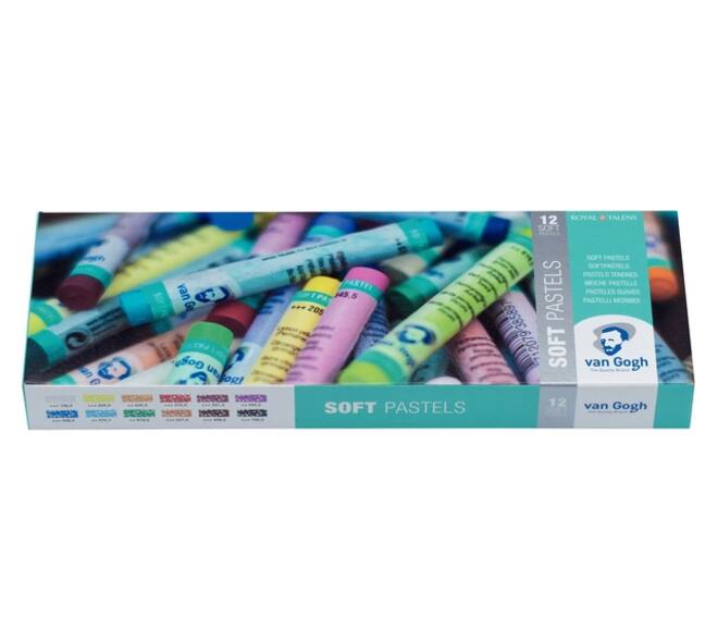 Pastelkrijt Talens Van Gogh zacht assorti doos à 12 stuks