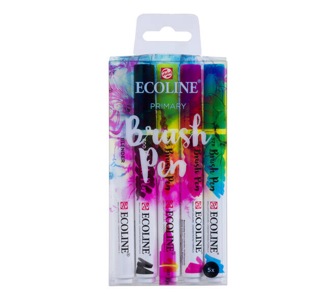 Brushpen Talens Ecoline set à 5 stuks primair