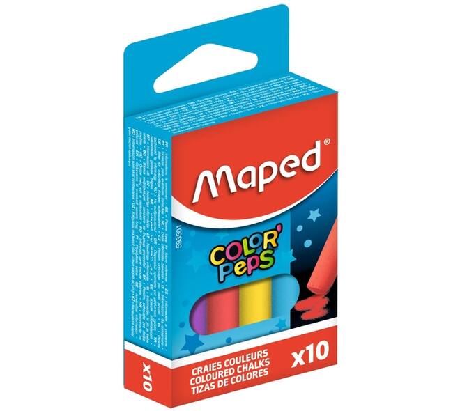 Schoolbordkrijt Maped Color'Peps set á 10 stuks assorti