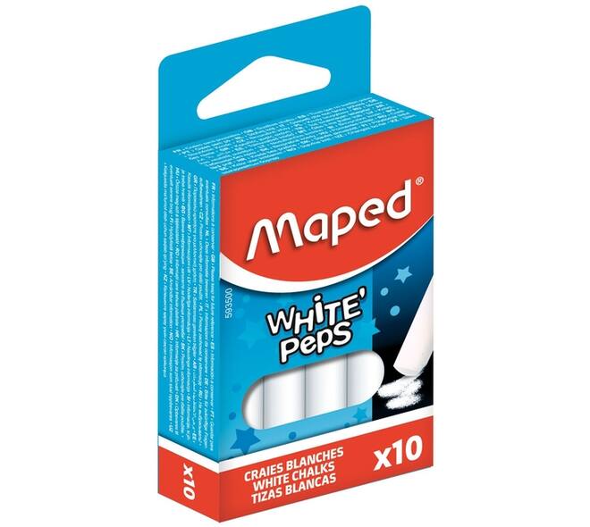 Schoolbordkrijt Maped White'Peps set á 10 stuks wit