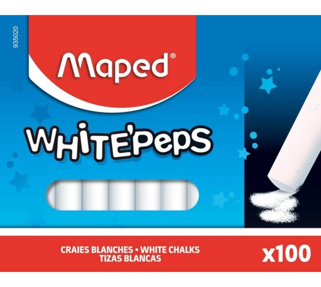 Schoolbordkrijt Maped White'Peps doos á 100 stuks wit