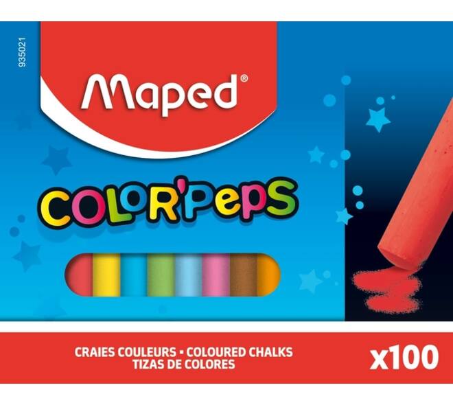 Schoolbordkrijt Maped Color'Peps doos á 100 stuks assorti