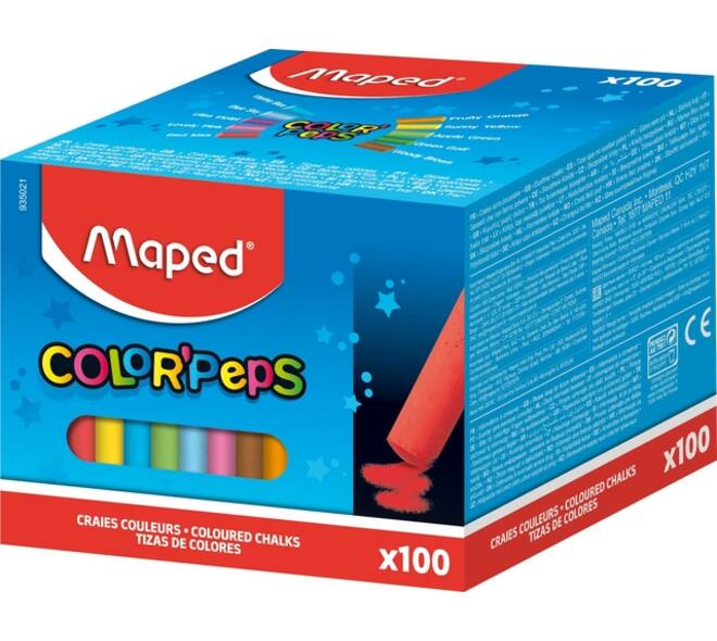 Schoolbordkrijt Maped Color'Peps doos á 100 stuks assorti