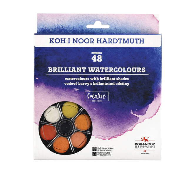 Waterverf Koh-i-Noor briljant ass blister à 48 kleuren