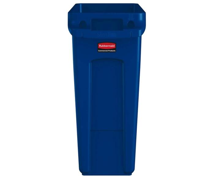 Afvalbak Rubbermaid Slim Jim Vented met luchtsleuven 60 liter blauw