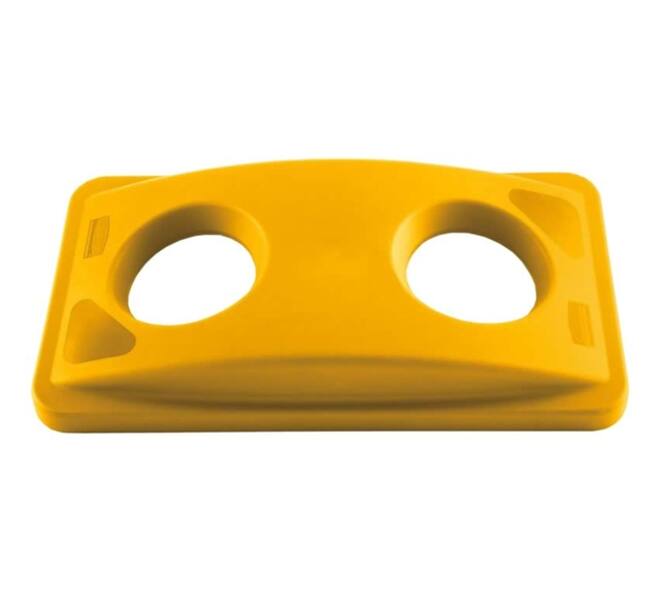 Deksel Rubbermaid Slim Jim Vented inwerpopening voor flesjes en blikjes geel