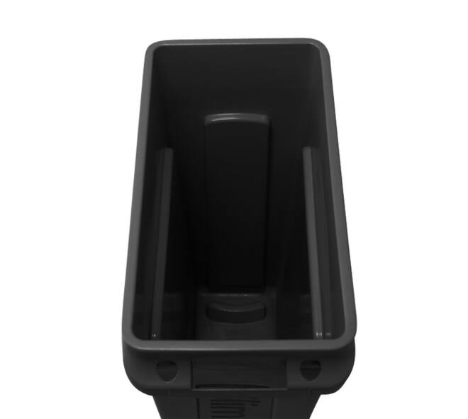 Afvalbak Rubbermaid Slim Jim Vented met luchtsleuven 60 liter zwart
