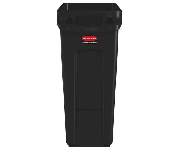 Afvalbak Rubbermaid Slim Jim Vented met luchtsleuven 60 liter bruin