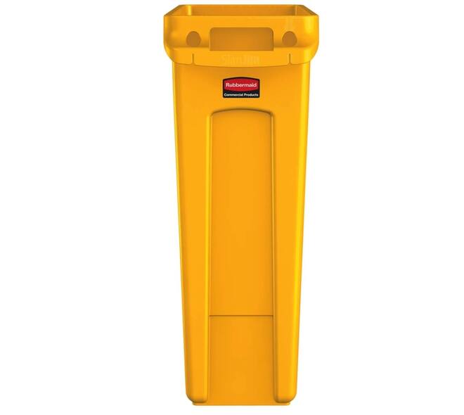 Afvalbak Rubbermaid Slim Jim Vented met luchtsleuven 87 liter geel