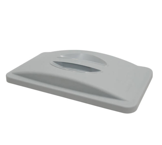 Deksel Rubbermaid Slim Jim Vented gesloten met greep grijs