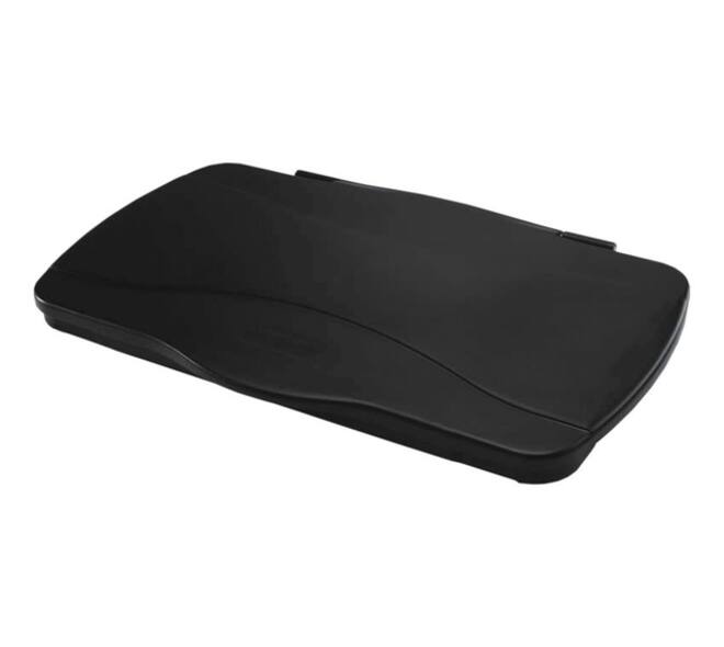 Deksel Rubbermaid Slim Jim Vented gesloten met scharniersysteem zwart