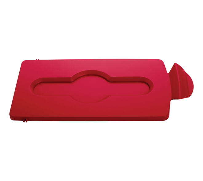 Deksel Rubbermaid Slim Jim Recyclestation gesloten rood