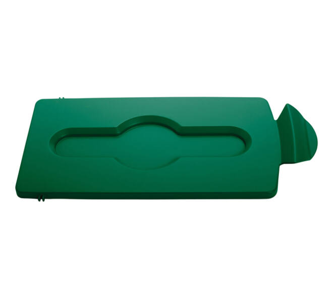 Deksel Rubbermaid Slim Jim Recyclestation gesloten groen