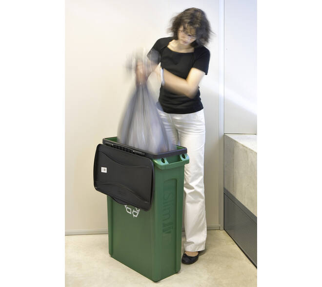 Afvalbak Rubbermaid Slim Jim Vented met luchtsleuven 60 liter groen